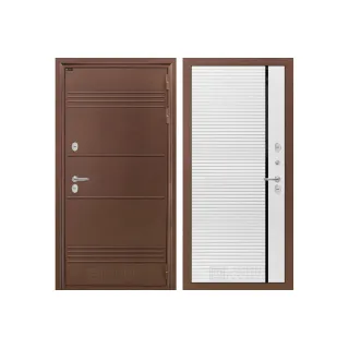 Входная дверь с терморазрывом Лабиринт Термо Лайт 22 - Белый софт, черный молдинг